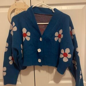 cutesy Floral Cropped Cardigan